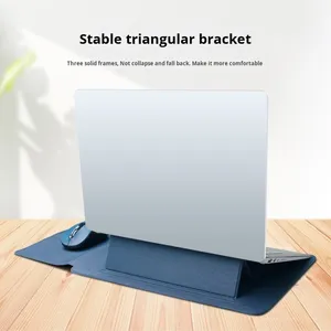 Support de souris 3 en 1, support de rangement pour ordinateur portable en cuir PU, housse pour Macbook Air 15 13 pouces, étui de protection pour ordinateur - Product Image 4