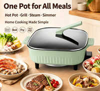 Casserole électrique 5LSquare, cuisinière électrique intelligente multi-personnes, poêle électrique antiadhésive, pot électrique multifonction pour la maison