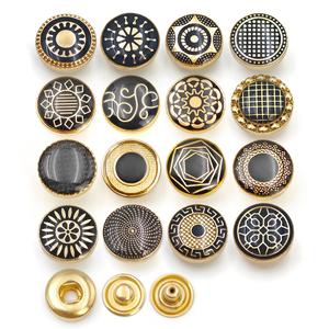 Accesorios de Ropa para Hombre, Camisa, Blusa, Tela, Cierre de 12 mm con Logotipo Personalizado, Botón a Presión de Metal de 4 Partes para Ropa Masculina - Product Image 1