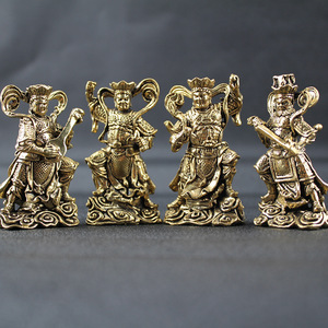 Figurine des Quatre Rois Célestes en laiton, artisanat fait main, ornement de bureau à domicile - Product Image 1