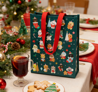 Nouveau modèle populaire de sac en toile imprimé réutilisable de la marque Xh pour les sorties, les courses et les cadeaux de Noël du Sichuan