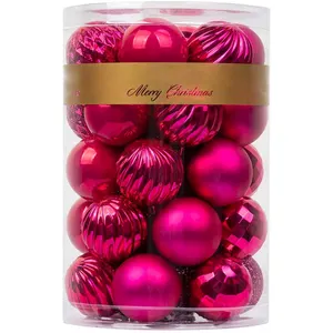 4 cm rose red christmas ball tree ornaments navidad 2022 christmas ball