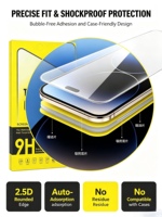 Film de protection d'écran en verre trempé 3D anti-rayures HD transparent 9H de haute qualité pour iPhone XR AIR 13 14 15 16 17 Pro Max (vente en gros)