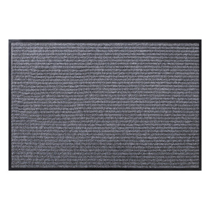 Double Striped Rectangle Dark Gray Anti-Slip Floor Mat for Entrance Hall Balcony Commercial Space Spot Clean - Product Image 2