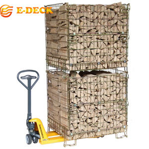 Contenitore Impilabile in Acciaio Zincato a Caldo per Legna da Ardere - Product Image 1