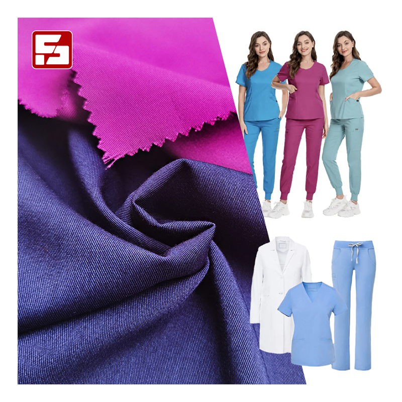 Тканая эластичная полиэфирная ткань из спандекса для защиты от морщин, медицинская ткань для конюнтос, Униформа, ткань для скрабов