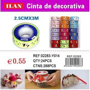 Nastro decorativo da 2,5 cm x 3 m con stampa di cartoni animati per lavori manuali e confezioni regalo - Product Image 3