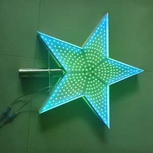 Estrella de Cinco Puntas Iluminada por Ambos Lados, 60 cm de Diámetro, Equipada con Fuente de Alimentación y Transformador, 220V 110V - Product Image 3