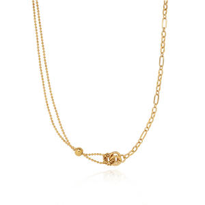 Stainless steel collar chain splicing chain Fried Dough Twists <b>ring</b> gold-plated jewelry women's <b>necklace</b> - Product Image 1