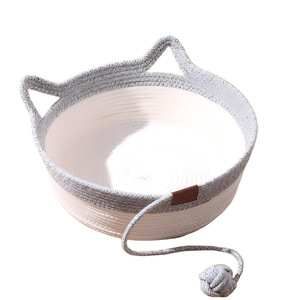 Handmade Rattan Cat Bed Round With Cotton Rope And Memory Foam For Cats All Seasons Use - Product Image 2