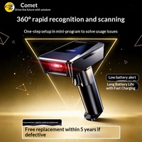 Escáner de Código de Barras Inalámbrico Comet Negro para Supermercados, Logística y Cajas Registradoras, con Escaneo de Códigos QR, Certificado CE, Fácil Operación, en Stock