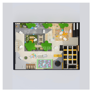 Casa de simulación de madera personalizada, patio de recreo interior, juego de rol para jardín de infantes y preescolar con Hospital, barbería - Product Image 6