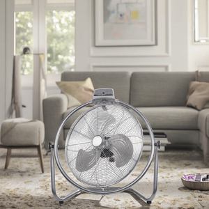 Ventilador Industrial Moderno de Metal Plateado con Cabezal Giratorio de 360° para Exteriores, Sala de Estar, Dormitorio, Fuente de Alimentación Portátil, Ventilador Portátil para el Hogar - Product Image 6