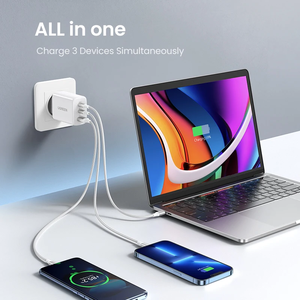 65W 3 Ports Foldable Fast Charging Wall QC4.0 3.0 Power Adaptor Quick Charge PD CD275 Pd Usb <b>Charger</b> for - Product Image 2