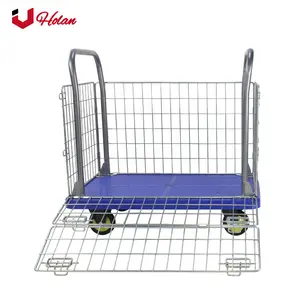 Uholan CA-300 ráp Net lồng nhựa nền tảng tay Xe Tải xe đẩy giỏ hàng công suất lớn thực tế xe đẩy