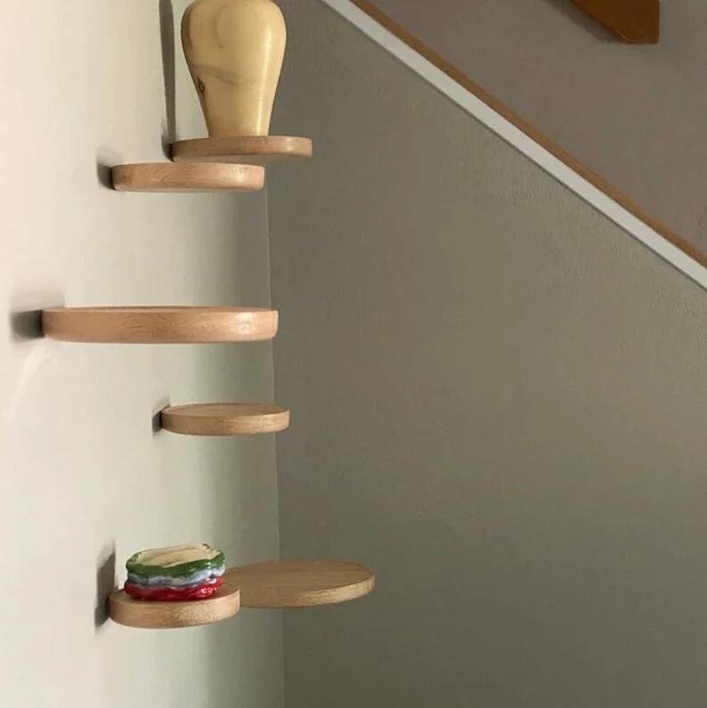JUNJI Handmade Rustic Wooden Block Shelves
