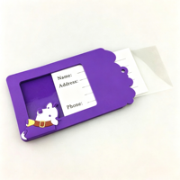 Étiquette de bagage en PVC souple avec motif de vache de dessin animé pour la publicité de voyage, étiquettes nominatives imprimées UV promotionnelles pour les agences de voyage
