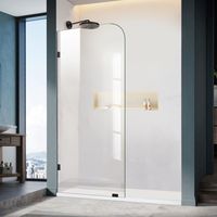 Panneau de douche en verre simple sans cadre, verre trempé épais pour salle de bain