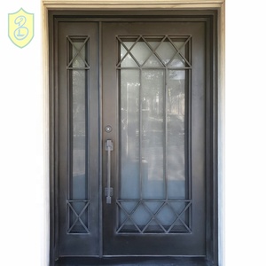 <span class=keywords><strong>Ventanas</strong></span> y <span class=keywords><strong>Puertas</strong></span> Francesas de Hierro Forjado Estilo Europeo con Paneles de Vidrio - Product Image 4