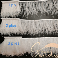 Frange de plumes d'autruche teintées de luxe, longues et moelleuses, 3 couches, 15-18 cm, pour robes, sacs, chaussures et accessoires pour femmes