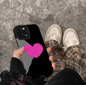 Noir Blanc Rayé Amour Impression Souple En Cuir TPU Housse de Téléphone Portable Pour Samsung Galaxy S22 S23 Note 10 20 A54 A73 A14 <span class=keywords><strong>A51</strong></span> - Product Image 3