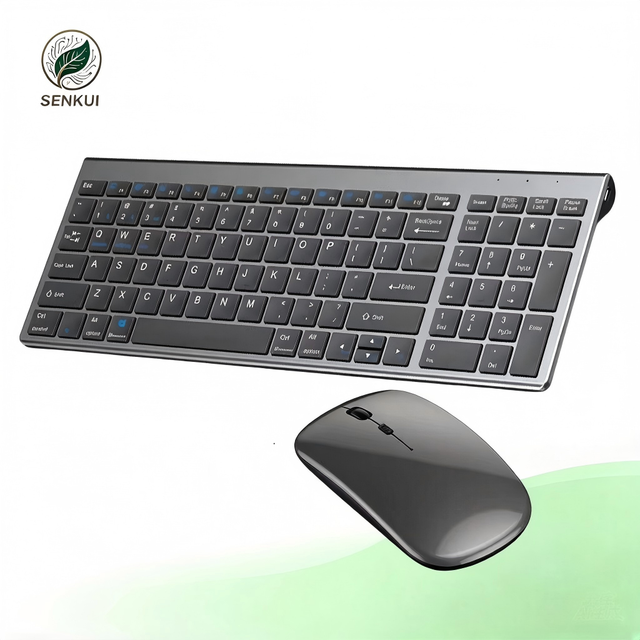 BT 5.0 and 2.4G Wireless Keyboard and Mouse Set Rechargeable Wireless Portable Keyboard for Notebook Laptop