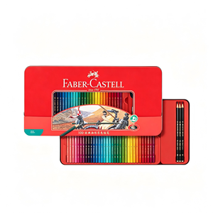 Set di Matite Colorate <span class=keywords><strong>a</strong></span> Base d'Olio <span class=keywords><strong>Faber</strong></span>-Castell 100 Colori per Disegno, in Scatola di Ferro <span class=keywords><strong>a</strong></span> Tema Cavaliere, Sketch From Life - Product Image 1