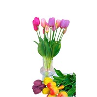Bouquet de mariée en tulipes artificielles en PVC de haute qualité, toucher réaliste, pour mariage, Saint-Valentin, décoration de la maison, hôtel, fleurs artificielles en gros