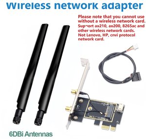 M.2 Để Pci Thể Hiện Không Dây Adapter Chuyển Đổi Với 6dBi 2X Ăng Ten Ngff M.2 Wifi <span class=keywords><strong>Bluetooth</strong></span> Thẻ Cho Ax210 Ax200 9260ngw - Product Image 4