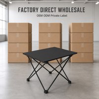 Table de camping pliable ultra-légère taille XL, noire, en acier carbone haute résistance, mobilier d'extérieur pour le camping et les pique-niques