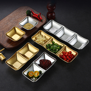 Plat à condiments en acier inoxydable, bol à trempette pour fondue, assiette à sauce soja, barbecue, sushi, vinaigre, plateau à condiments, vaisselle de cuisine - Product Image 1