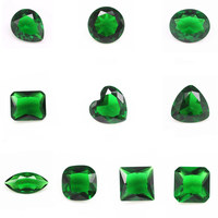 Vente en gros de pierres précieuses en verre cristal K9 de couleur vert émeraude, taille riche, forme taillée à facettes, pierres en vrac, pierres synthétiques en verre émeraude verte