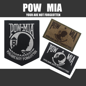 POW MIA 100% 刺繍マンヘッドパッチ戦術的な可愛いパターンパッチバッグ帽子用布ラベルDIYバッグ - Product Image 2
