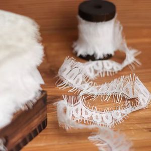 Nastro in Pizzo di Lusso Francese Bianco Traforato in <span class=keywords><strong>Tulle</strong></span> di <span class=keywords><strong>Nylon</strong></span> con Doppie Ciglia per Abiti da Bambina - Product Image 5