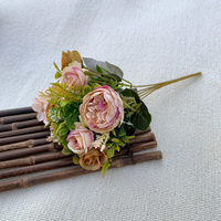Hochwertige Seiden-Kunstrosen-Sträuße Blumenarrangements für Hochzeitsdekoration Restaurant und Foto-Requisiten