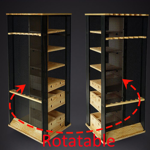 FISHINGFANS <span class=keywords><strong>Support</strong></span> de rangement <span class=keywords><strong>vertical</strong></span> multifonctionnel pour cannes à pêche, en bois et en métal, à base rotative, à fixer au mur, 78-152 cm - Product Image 3