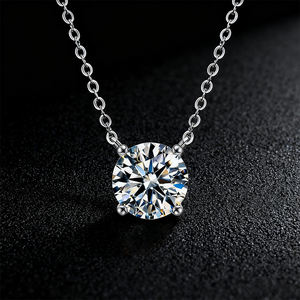 Collar de Moissanita 0.5CT 1CT 2CT 3CT, Collar de Plata de Ley 925 con Certificado Gra - Product Image 4