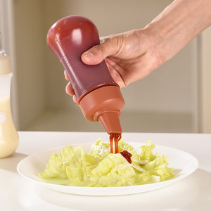 MAYSURE 350ml bottiglia di Ketchup in plastica LDPE vuota vuota a cinque fori bottiglia di salsa piccante al peperoncino per senape al miele con tappo sopra - Product Image 1