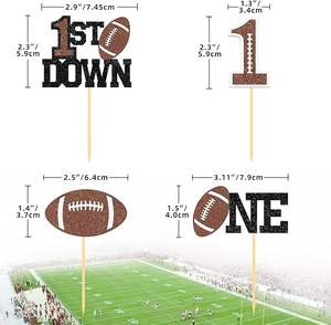 Adornos para Cupcakes de Primer Cumpleaños con Temática de Fútbol Americano, Decoraciones para Cupcakes para Niños, Baby Shower - Product Image 3