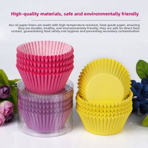 Venta caliente plataforma transfronteriza bandeja de papel para pastel cuadrado patrón colorido a prueba de grasa 'Snow Mei Niang' taza de papel para pastel de magdalenas - Product Image 1