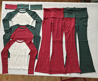 Ensemble décontracté 2 pièces pour femmes : T-shirt raglan et pantalon évasé à revers, idéal pour les grandes tailles