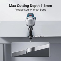 Cisaille électrique 500W 2000 tr/min pour tôles, épaisseur de coupe max. 1,6 mm, outil de découpe pour tôles courbées