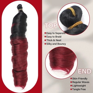 Cheveux raides 24 pouces 150g, style exotique, bouclés soyeux africains, pour tressage au crochet, à la machine, en trame unique, haute température - Product Image 3