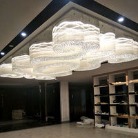 Lustre en cristal K9 personnalisé pour hôtels, salles de banquet, grands lustres pour plafonds hauts