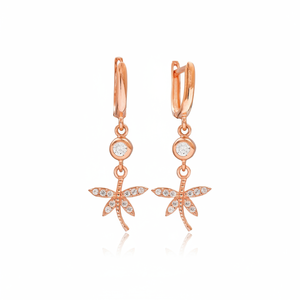 Pendientes colgantes de piedra de circón con diseño de libélula, joyería de plata de ley 925 hecha a mano turca, venta al por mayor - Product Image 2