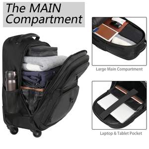 Large Rolling Wheeled Backpack Business Travel Carry on Luggage Suitcase <strong>Bag</strong> Durable <strong>Roller</strong> College School Computer <strong>Book</strong> <strong>Bag</strong> - Product Image 2