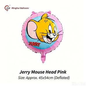 Palloncino in Foil <span class=keywords><strong>di</strong></span> <span class=keywords><strong>Tom</strong></span> <span class=keywords><strong>e</strong></span> <span class=keywords><strong>Jerry</strong></span>, Forma <span class=keywords><strong>di</strong></span> Testa <span class=keywords><strong>di</strong></span> Gatto <span class=keywords><strong>Tom</strong></span> <span class=keywords><strong>e</strong></span> Topo <span class=keywords><strong>Jerry</strong></span>, Palloncino Rotondo Stampato in Mylar, Classico Personaggio Anime - Product Image 2