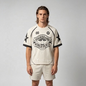 Camiseta Deportiva Extra Grande Personalizada Estilo Jersey de Fútbol con Impresión Digital, Parche Bordado en la Manga con Diseño de Estrella, Ropa Deportiva Transpirable para Hombre - Product Image 4