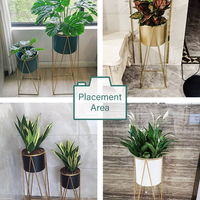 Pot de fleurs sur pied élégant et moderne en fer forgé, durable, écologique, léger, capacité 2-3L, multicolore, pour intérieur
