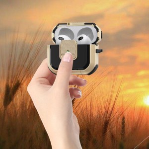 2 en 1 funda híbrida a prueba de golpes para auriculares nuevo producto <span class=keywords><strong>2023</strong></span> funda de botón con gancho para <span class=keywords><strong>airpods</strong></span> 1 2 3 PRO 2 - Product Image 3